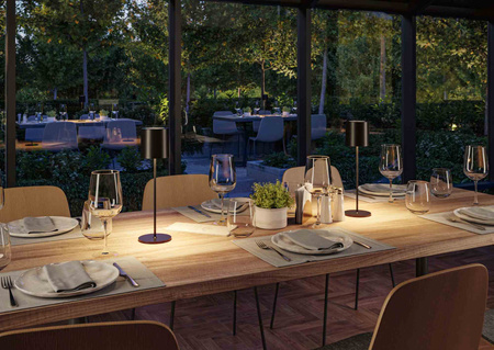 Lampka stołowa akumulatorowa TUNI LED DIM USB-C 2.8W 240lm 2700K IP44 czarny matowy / tworzywo sztuczne PAULMANN PL76998