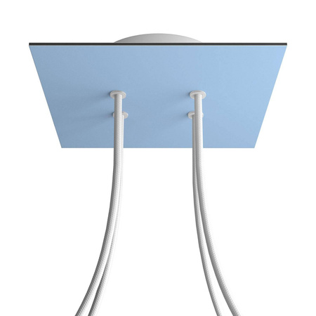 Duża kwadratowa podsufitka maskownica Rose-One, 200 mm, 4 otwory i 4 otwory boczne Creative cables BKROQ204F-KROQ204F114