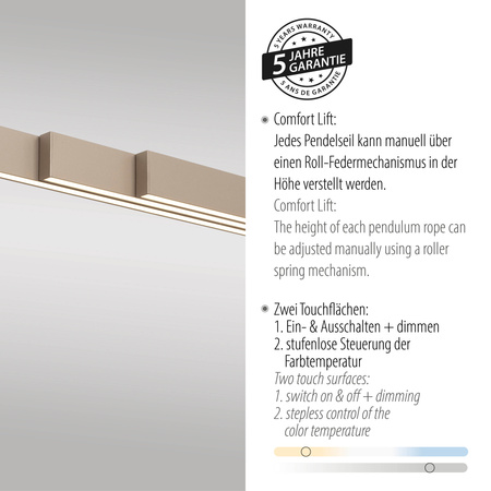 Lampa Wisząca Mosiądz ADRIANA COMFORT LIFT 003902-032877 Newgarden