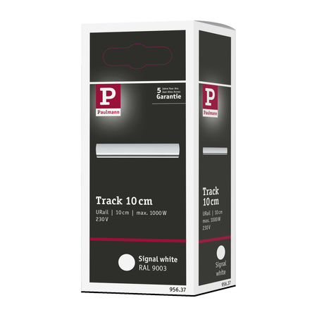 Szynoprzewód URail system 0,1m 230V biały RAL9003 / metal PAULMANN PL95637