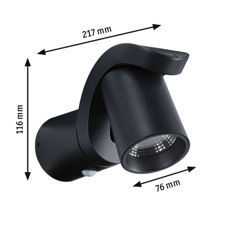 Oprawa elewacyjna CUFF LED 10W 700lm 3000K IP44 230V antracyt aluminium