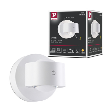 Mobile Wandl Zorik dim Ws Kst/Met PAULMANN PL71291