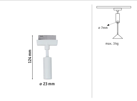 Adapter uniwersalny URail do lampy wiszącej max. 50W 230V czarny mat / metal / tworzywo sztuczne