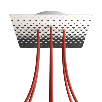 Duża kwadratowa podsufitka maskownica Rose-One, 200 mm, 6 otworów i 4 otwory boczne - PROMOCJA Creative cables BKROQ206F-PROMO-KROQ206F205