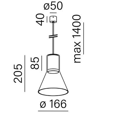 MODERN GLASS Flared TR E27 fi50 Phase-Control zwieszany czarny 50483-0000-U8-PH-12 AQForm