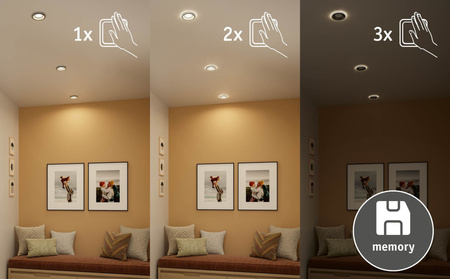 Oprawa wpuszczana SORMUS LED 6.5W 560lm / 180lm 3000K IP65 230V chrom matowy / tworzywo sztuczne PAULMANN PL92249