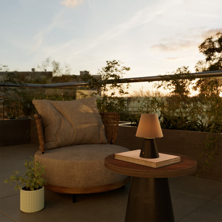 Przenośna i ładowalna lampa Cabless11 z żarówką Drop i kloszem Creative cables BCABLESS11-PARIME27-B02-CABLESS11-VN-PARIME27TEGRI-L