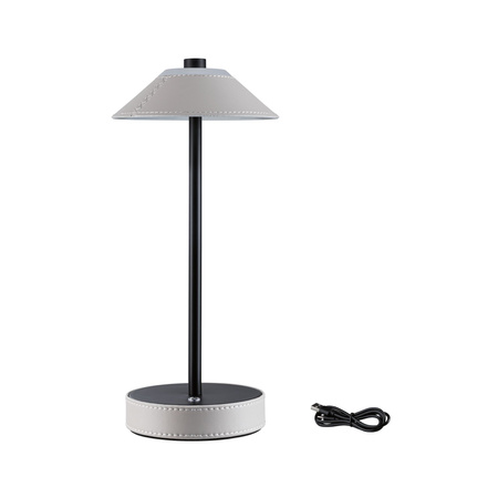 Lampka stołowa akumulatorowa PELLINI  LED DIM USB-C 2W 300lm 3000K-6500K IP20 beżowy / czarny matowy / metal PAULMANN PL71174