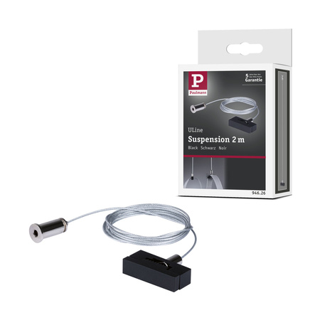 Zawiesie linkowe do taśm systemu ULine max.200cm czarny / tworzywo sztuczne PAULMANN PL94626