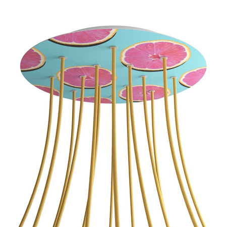 Duża okrągła podsufitka maskownica sufitowa XXL Rose-One, średnica 400 mm, 14 otworów i 4 otwory boczne - PROMOCJA Creative cables BKROR4014F-PROMO-KROR4014F204