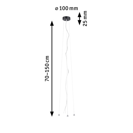 Zawiesie reguowane do opraw VOLEA 230V czarny / złoty / tworzywo sztuczne