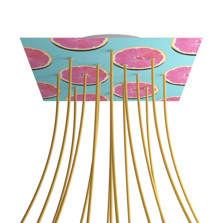 Kwadratowa podsufitka maskownica sufitowa XXL Rose-One, 400 mm, 15 otworów i 4 otwory boczne- PROMOCJA Creative cables BKROQ4015F-PROMO-KROQ4015F204