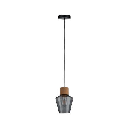 Lampa wisząca Neordic EDLA  max. 1x20W E27 szkło przydymione / korek 230V