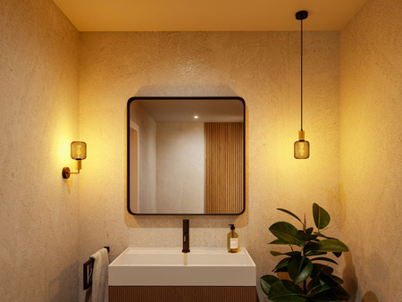 Lampa sufitowa RAVI E27 max.60W IP44 230V złoty / czarny matowy / metal