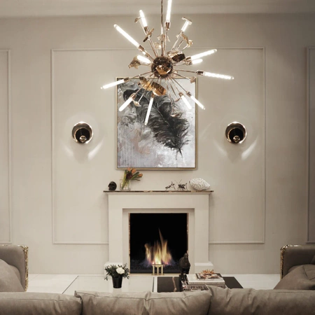 KINKIET MODENA POZŁACANY MOSIĄDZ/CZARNY MARMUR ULKN19 Unilight