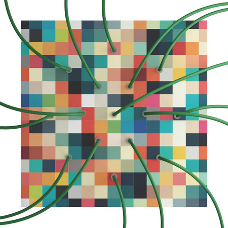 Kwadratowa podsufitka maskownica sufitowa XXL Rose-One, 400 mm, 15 otworów i 4 otwory boczne- PROMOCJA Creative cables BKROQ4015F-PROMO-KROQ4015F201