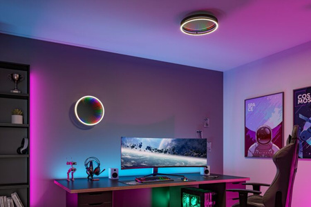 Plafoniera SPACEGLOW ONE LED 3D DIM RGB rainbow 38W 3900lm 3000-6500K pilot  230V czarny matowy / metal