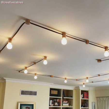 Kabel elektryczny do łańcuchów świetlnych, w oplocie czarnym CM04 - odporny na promieniowanie UV Creative cables XZ15CM04