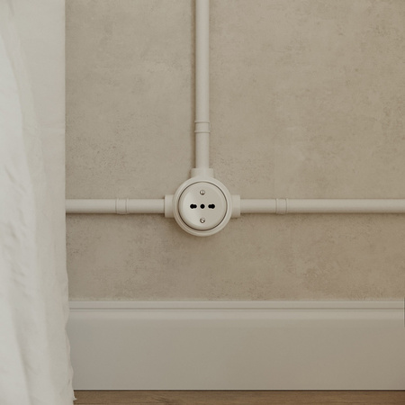 Podstawa porcelanowa do gniazdka i przełącznika / włącznika kompatybilna z Creative-Tubes - od 1 do 4 wyjść Creative cables BPBASEF-PBASE3FBIA