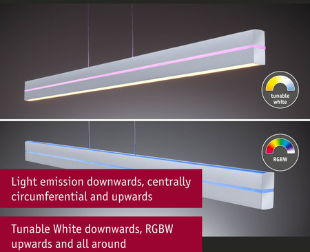 Raiko Pendel dim LED 25W TunW RGBW Al/Me PAULMANN PL78475