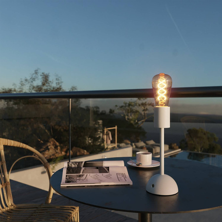 Przenośna i ładowalna lampa Cabless02 ze złotą żarówką Edison Creative cables BCABLESS02-B01-CABLESS02-VB-B01