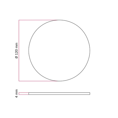Duża okrągła podsufitka rozeta sufitowa Rose-One, średnica 200 mm, 2 otwory i 4 otwory boczne Creative cables BKROR203TF-KROR203TF116