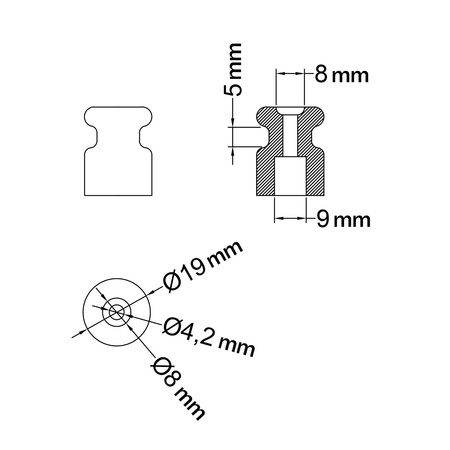 Uchwyt na kabel do systemu ściennego 18 mm - 2 sztuk Creative cables BISO18-ISO18NERx2