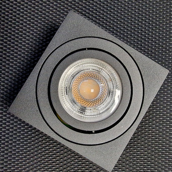 Natynkowy SLIM Downlight Kwadratowy CZARNY Spot 5cm LOC2 Unilight