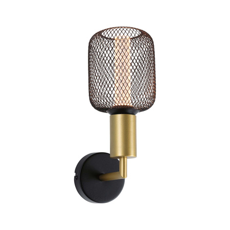 Kinkiet ścienny RAVI E27 max.60W IP44 230V złoty / czarny matowy / metal