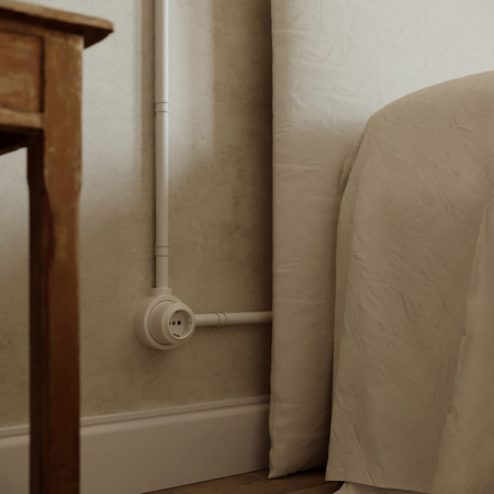 Zestaw gniazdka Schuko na ścianę i podstawy do Creative-Tubes z porcelany Creative cables BKPGERF-KPGER2FBIA