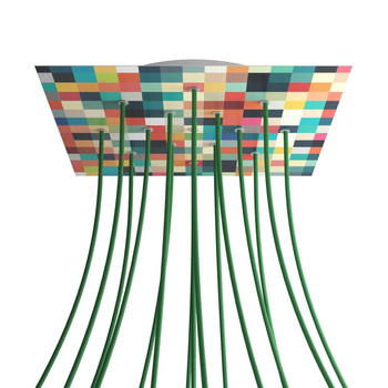 Kwadratowa podsufitka maskownica sufitowa XXL Rose-One, 400 mm, 15 otworów i 4 otwory boczne- PROMOCJA Creative cables BKROQ4015F-PROMO-KROQ4015F201