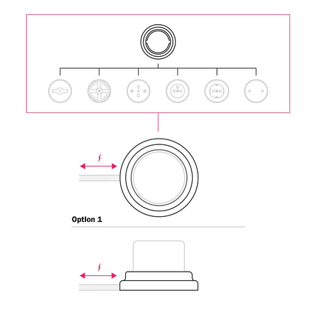 Porcelanowa podstawa na gniazdko elektryczne i włącznik/ściemniacz Creative cables BPBASE-PBASEINOUTNER
