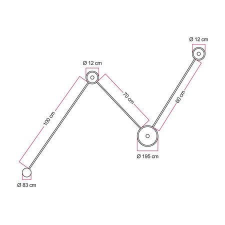 Lampa ścienna Spostaluce z 3 żarówkami Ghost Creative cables K3PL27L2FL83-L-K3PL27L2FL83VNRC04-L