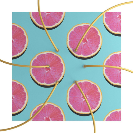 Kwadratowa podsufitka maskownica sufitowa XXL Rose-One, 400 mm, 6 otworów i 4 otwory boczne- PROMOCJA Creative cables BKROQ406F-PROMO-KROQ406F204