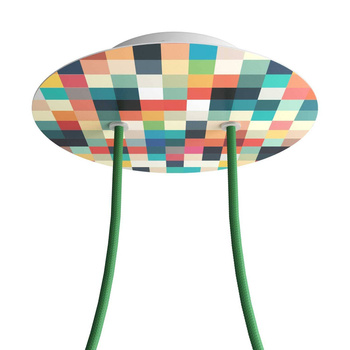 Duża okrągła podsufitka rozeta sufitowa Rose-One, średnica 200mm, 2 otwory i 4 otwory boczne  - PROMOCJA Creative cables BKROR202F-PROMO-KROR202F201