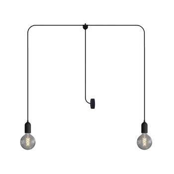 T-Snake EIVA Lampa zewnętrzna IP65 z 2 źródłami światła i podsufitką Creative cables BPDE2MDR15-PDE2PABKSM04-L