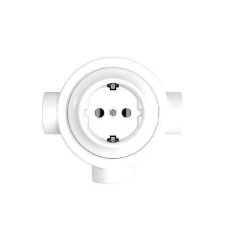 Zestaw gniazdka Schuko na ścianę i podstawy do Creative-Tubes z porcelany Creative cables BKPGERF-KPGER3FBIA