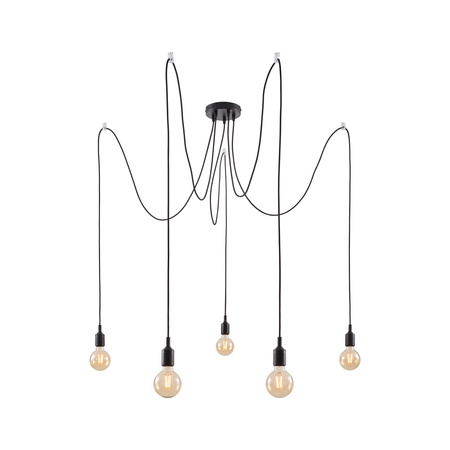 Lampa wisząca KETIL Neordic E27 max 5x60W IP20 230V czarny / metal / tworzywo sztuczne