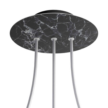 Duża okrągła podsufitka rozeta sufitowa Rose-One, średnica 200 mm, 2 otwory i 4 otwory boczne Creative cables BKROR203LF-KROVNR203LF104