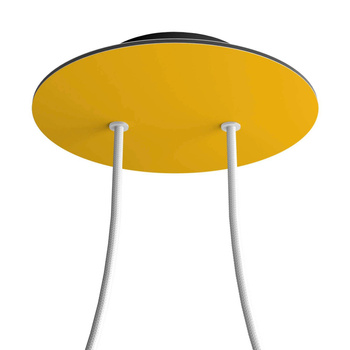 Duża okrągła podsufitka rozeta sufitowa Rose-One, średnica 200 mm, 2 otwory centralne i 4 otwory boczne Creative cables BKROR202F-KROVNR202F113