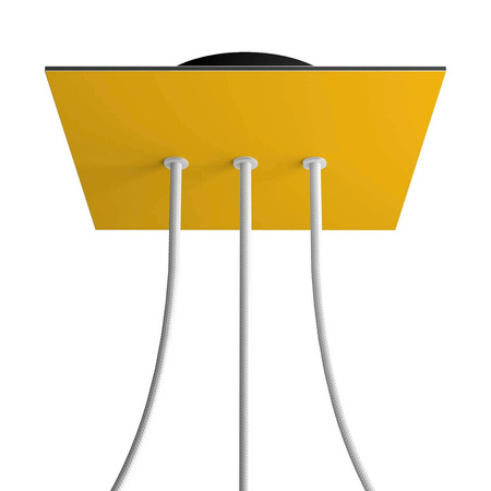 Duża kwadratowa podsufitka maskownica Rose-One, 200 mm, 3 otwory i 4 otwory boczne Creative cables BKROQ203LF-KROVNQ203LF113