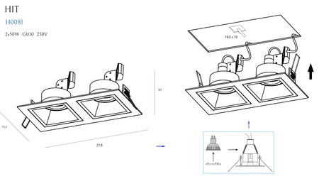 Maxlight Hit II H0081 Oprawa Podtynkowa Biała