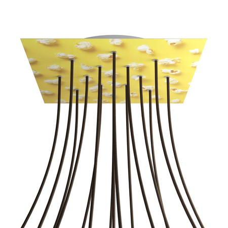 Kwadratowa podsufitka maskownica sufitowa XXL Rose-One, 400 mm, 15 otworów i 4 otwory boczne- PROMOCJA Creative cables BKROQ4015F-PROMO-KROQ4015F203