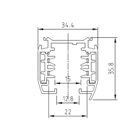 Szynoprzewód 3-obwodowy ProRail3 1m czarny 230V metal