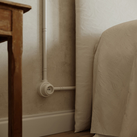 Zestaw uchwytów ściennych w stylu francuskim i podstawa do Creative-Tubes z porcelany Creative cables BKPFRAF-KPFRA2FBIA