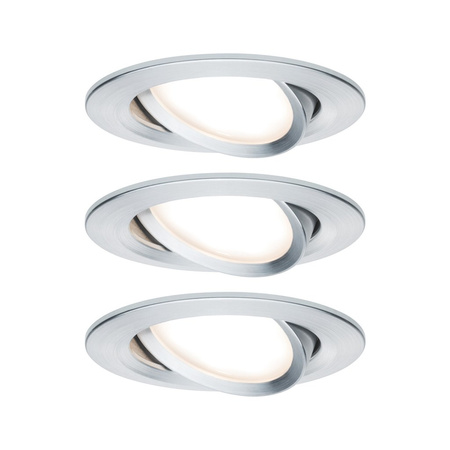 Zestaw Premium Coin Slim ściemniany LED 3x6,8W 2700K 230V 51mm Aluminium PAULMANN PL93903