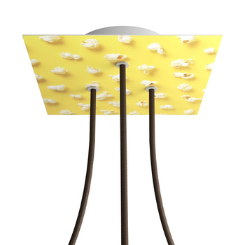 Duża kwadratowa podsufitka maskownica Rose-One, 200 mm, 3 otwory i 4 otwory boczne - PROMOCJA Creative cables BKROQ203TF-PROMO-KROQ203TF203