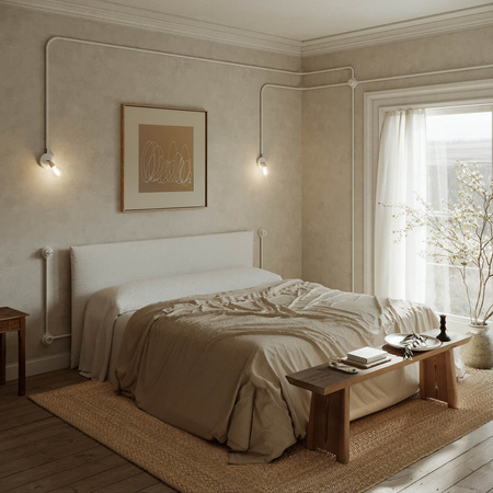 Zestaw przełączników / włączników z nakrętką motylkową i podstawą do Creative-Tubes w białej porcelanie Creative cables BKP079FBIA-KP0791FBIABIA