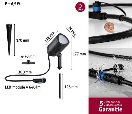 Reflektor ogrodowy Plug & Shine SHIRA LED SH Zigbee RGBW 6.5W 500lm IP65 24V antracyt