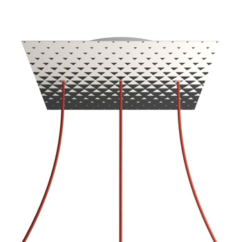 Kwadratowa podsufitka maskownica sufitowa XXL Rose-One, 400 mm, 3 otwory i 4 otwory boczne- PROMOCJA Creative cables BKROQ403LF-PROMO-KROQ403LF205